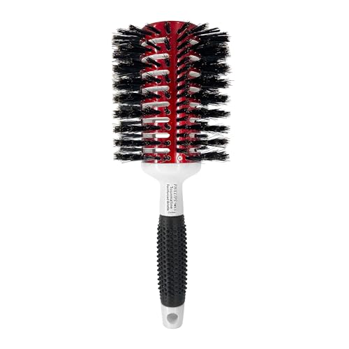 Phillips Brush Tourmaline Monster Vent 3 Professional Hair Brush (3.5” Diameter Barrel) - Vented Hairbrush with Nylon Reinforced Boar Hair Bristles, Beech Wood Handle with Rubber Grip
