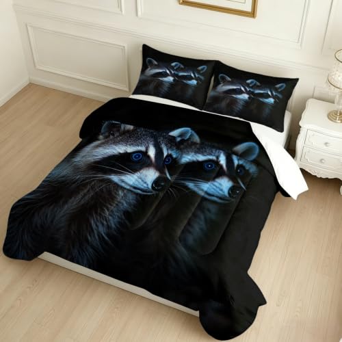 Ropa de cama de mapache de 200 x 200 cm un refugio azul y cómodo para adolescentes 2