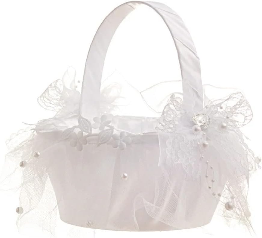 Wedding Flower Baskets Flower Girl Baskets Wedding Bridal Hand Baskets Wedding Decoration (Color : A Size : One Size)