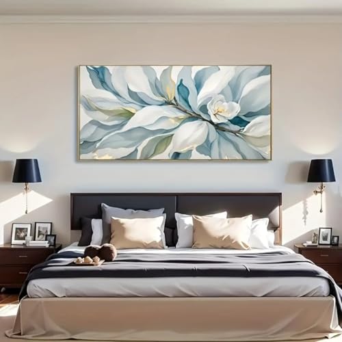 Impression sur toile abstraite blanche et cadre 20x40 - 3