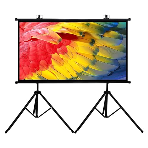 Pantalla de proyección exterior de 60/72' con soporte, pantalla de proyección de película móvil portátil de 16:9 HD, trípode para montaje en pared para oficina, aula, camping (72')