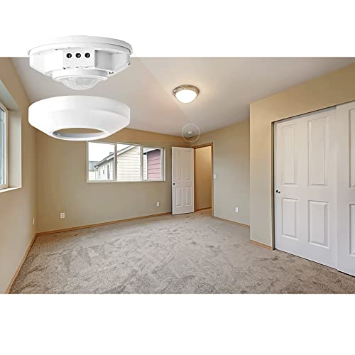 RAYZEEK Motion Sensor Light Switch,2200W,110V-265V,Ceiling Sensor PIR Occupancy Motion Detector,360 Motion Sensor,8-12M High Sensitive Ceiling Motion Sensor Switch(10A,Neutral Wire Required)