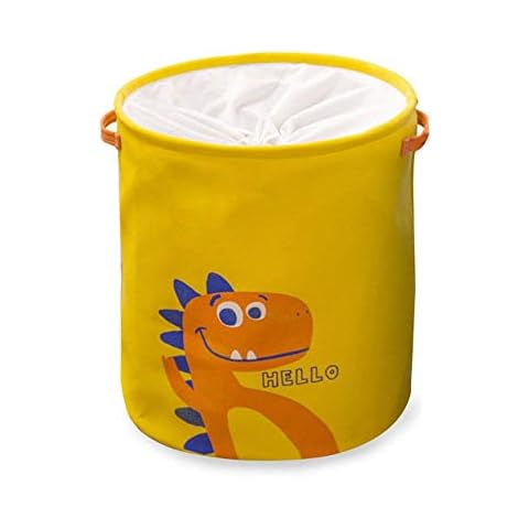 Cute children's laundry basket, children's room storage basket, toy basket, foldable, with drawstring closure, 35 cm wide x 45 cm high, for storing dirty clothes, toys, etc Cover