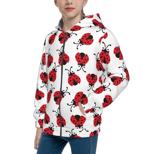 Ladybird Kid Hoodies Boys Zip Up Sweatshirts Girls Pullover with Pocket
