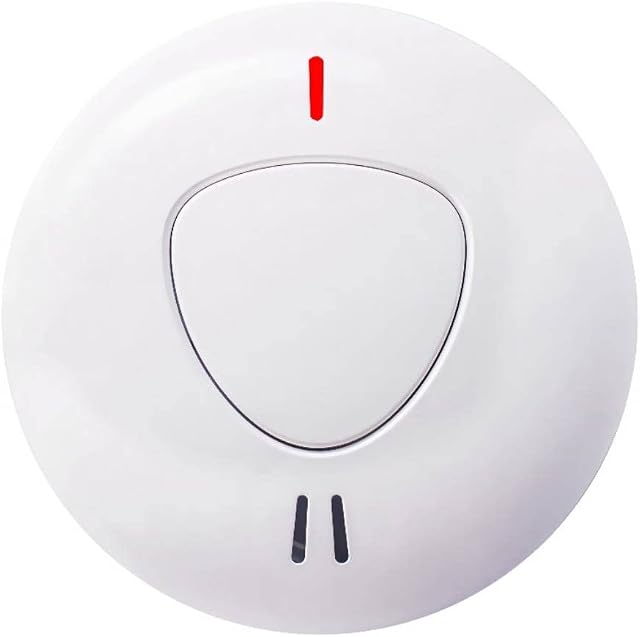 ANKA Smoke Alarm, 10-Year Battery Smoke Detector, with LED Indicator & Test/Silence Button, Conforms to EN 14604 Standards, for Home, School, Office,AJ-765