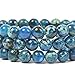 Justinstones Blue Sea Sediment Jasper Gemstone 10mm Round Beads Stretch Bracelet 7 Inch Unisex