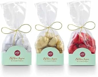 Gianduja Dolgulu Mini Kalp  ikolata Altin-G m s-Kirmizi 3l  Set Poset 3x200g Glutensiz