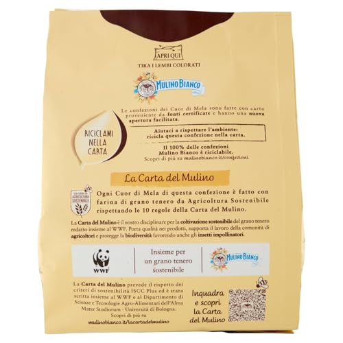 Mulino Bianco Biscotti Cuor di Mela con Mele 100% Italiane, Senza Olio di Palma, Colazione Ricca di Gusto, 300 g - Immagine 1