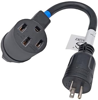 Fullsky FC-RV52045 Male NEMA 5-20P to Female NEMA 14-50R for Generator or Household 3 Prong Plug to RV 4 Prong Socket Adapter Output 125V