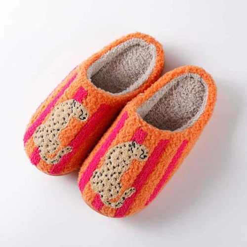 Image of Highland Cow Slippers for Women Plush Scottish Highland Cow Animal Slippers Warm Non Slip Home Indoor Slippers