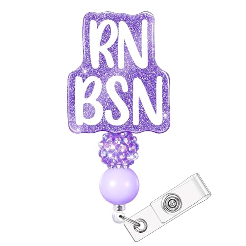 Enrouleur badge SEEVOR RN BSN infirmière rétractable - violet