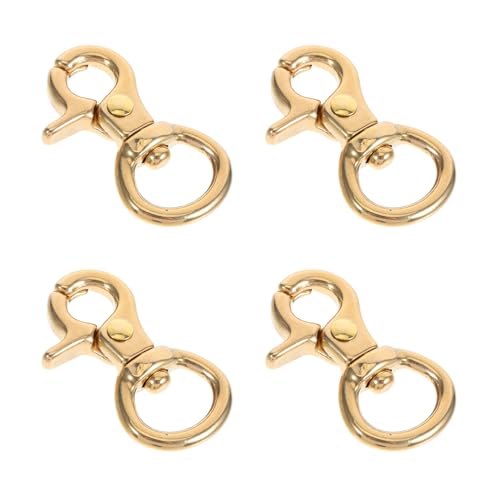 ARTIBETTER 4 Piezas Mosquetones de Pinza Giratoria de Latón Sólido Ganchos de Langosta Pequeños para Llaveros DIY y Accesorios de Bolsos Resistente la Corrosión