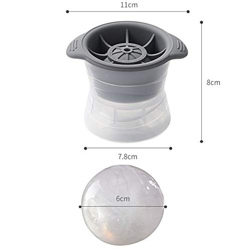 Wuqiang Vassoio di Ghiaccio del Silicone Grata del Ghiaccio di Whisky Wine del cubo di Ghiaccio vassoi Stampo in Silicone con Coperchio Dwelling Globale (Color : Grey)