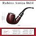 Rossi Rubino Antico Handmade Briar Pipe by Savinelli - Deep Red Hand Brushed Stain With Polished Finish & Rich Wood Grain, 6mm (8614)