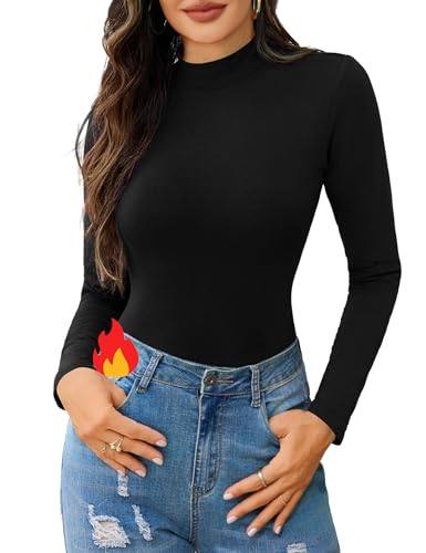 Gyabnw Camiseta Térmica Cuello Alto Manga Larga Camiseta Slim Fit Basica Termica Top Otoño/Invierno Ropa Interior Jersey Elegante Casual Suave Suéter