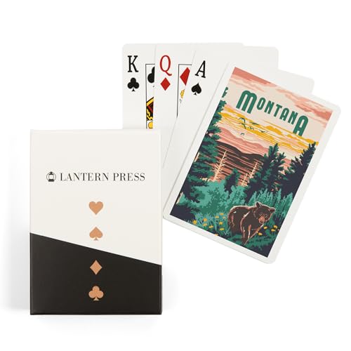 Baraja de 52 cartas tamaño póker Lantern Press Montana