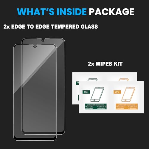 Image of FIRST MART Tempered Glass Screen Protector for Lava Bold N2 - Full-Glue Screen Guard, 3D Edge to Edge, HD Clear, Bubble-Free, Case-Friendly, Black, Pack of 2
