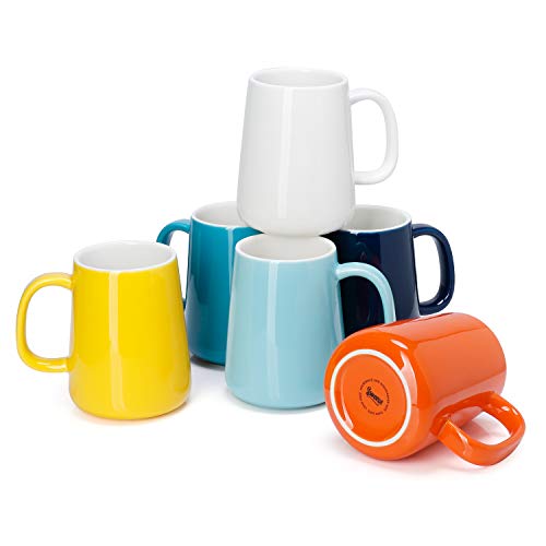 Sweese 610.002 Porcelain Mugs for Coffee, Tea, Cocoa, 14 Ounce, Set of 6