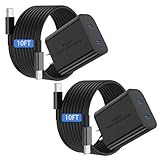 Dual Port 45W Super Fast Charger and Long USB C to C Cable 10ft, Type C Wall Block/Android Phone Charging Cord for Samsung Galaxy S25/S24 Ultra/S23+/S22 Plus/S21/S20/Note 20/10/iPhone 17 16 15 Pro Max