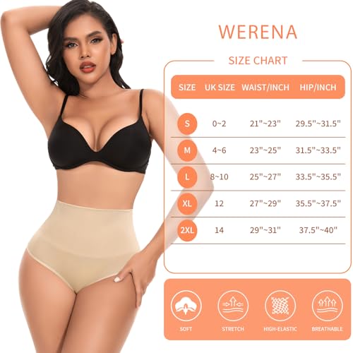 Image of Werena Tummy Control Shapewear Underwear for Women High Waisted Body Shaper Panties Shaping Briefs