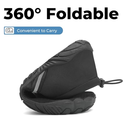 Mishansha Badeschuhe Herren Damen Wasserschuhe rutschfeste Schwimmschuhe Schnelltrocknende Aquaschuhe Strandschuhe Neoprenschuhe für Meer Steinstrand Dunkelschwarz,Gr.41