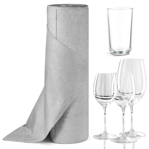 Kinberry Disposable Dish Cloths - 50 Count Microfiber Roll Reusable Cleaning Rag Roll Microfiber hand tear cloth All Purpose Cloth Roll Hand Towel Cloth for Kitchen Cloth(Pink)