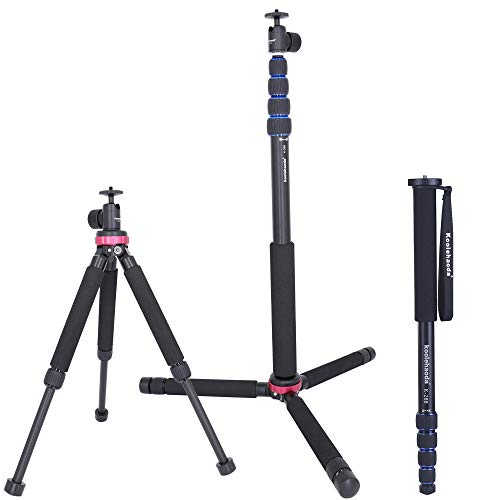Koolehaoda Camera Mini Tripod and Extension Rod Monopod Stand with Phone Holder Mount Adapter Kit for Digital Camera,DSLR Camera and Smarthone