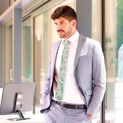 Image of Floral Ties for Men 2.56'' Men's Skinny Tie Mens Cotton Necktie for Groom Groomsmen Shirt Tuxedo Wedding Party Dance Business