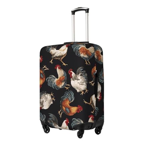 French Roosters Print Suitcase Cover Luggage Protector Washable Elastic Fashionable Travel Gear Cover2