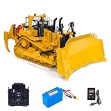 wheelfun 1/10 D11T RC Hydraulic Bulldozer 5-Way Reversing Valve Double Pump Heavy Duty Metal Radio Control Giant Dozers Motor Servo ESC Light Sound System