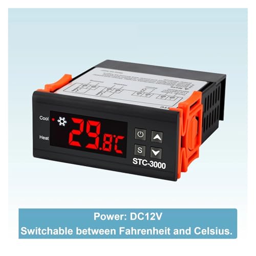 Thermostat numérique STC-3000 12V avec double relais et écran LED