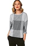 Street One Damen A318479 Jacquard T-Shirt, Set Grey Melange, 34