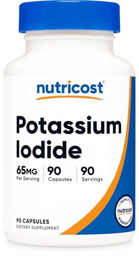 Nutricost Potassium Iodide (KI) 90 Capsules 65mg Potassium Iodide Per Serving Vegetarian Non-GMO & Gluten Free