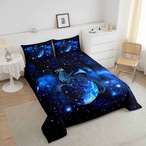 Image of Feelyou Galaxy Dragon Bedding Set Queen Size for Boys Children Teens