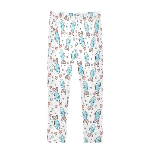 Girls Leggings Cat Hugs Fish Toddler Girls Clothes Leggings for Girls Toddler Girls Leggings 3-4T