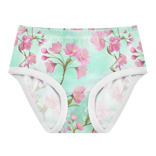Joisal Pastel Pink Cherry Blossom Spring Little Girl Panties Toddler Underwear Floral Cotton Cartoon Undies Kids Briefs 2t