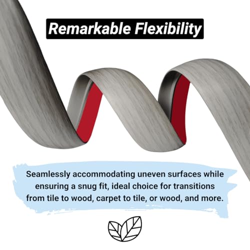 floor transition strip self adhesive carpet wood tile vinyl flooring laminate transition cover edge trim gap doorway threshold for uneven floors heights within 5 mm 40 inches gray forest