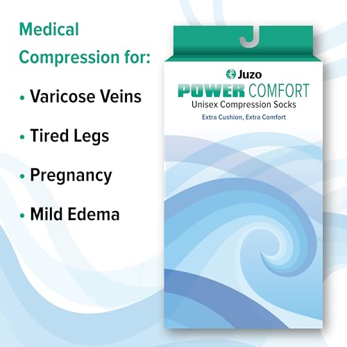 Image of Juzo Power Comfort, 2601 Knee-High, 20-30 mmHg, Cushioned Sole Compression Sock - Men & Women, Tall