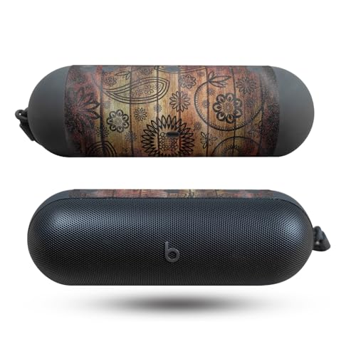 Image of Glossy Glitter Speaker Skin Compatible with Beats Pill (2024) - Wooden Floral - Premium 3M Vinyl Protective Wrap Decal Cover - Easy to Apply | Crafted in The USA by MightySkins