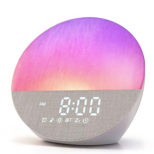 Stillstorm Hatch Alarm Clock, Fabric Dimmable Night Light for Heavy Sleepers, Sunrise Wake Up Light, White Noise Machine for Baby, Dual Alarm Function 30 Sleep Sounds, with 17 Light Effects