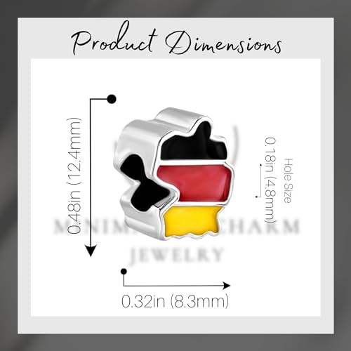 Germany Map Flag Charm Sterling Silver Christmas Birthday Gift, Charm For Bracelet and Necklace…2