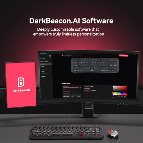 Image of DarkBeacon Flux 68 HE Magnetic Switch Hot Swappable Mechanical Gaming Keyboard, Adjustable Actuation Rapid Trigger Mode, USB-C Wired RGB 65% Compact Keyboard