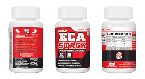 Image of inchNutriJa ECA Stack inch | Ephedra Extract, Caffeine Anhydrous, Yohimbine HCL | Energy, Focus & Active Lifestyle Support | 60 Vegetarian Capsules