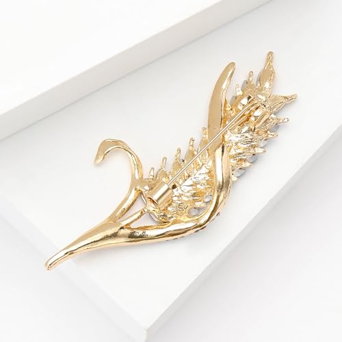 Image of Fashion Rhinestone Ear of Wheat Brooch for Women Ukrainian Flag Brooch Patriotic Pin Dress Suit Pin Accessories Party Banquet Gift