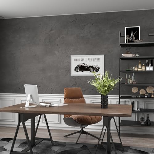 3yecao 24"×354" Wide Thick Dark Grey Black Concrete Wallpaper Peel and Stick 3D Faux Darker Gray Concrete Cement Contact Paper Stained Vinyl Wrap Matte Wall Sticker for Walls Bedroom Basement Bathroom by 3yecao - Image 5