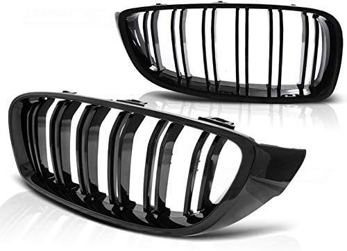 Front Grill Compatible with BMW 4 Series F32 2013 2014 2015 2016 RS-127 Front Central Sport GrillReplacement Kidney Grille Grill Glossy Black Sport Look