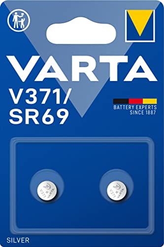 VARTA Batterien Knopfzellen V371/SR69 2 Stück Silver Coin 1 55V kindersichere Verpackung für elektronische Kleingeräte - Uhren Autoschlüssel Fernbedienungen Waagen Made in Germany