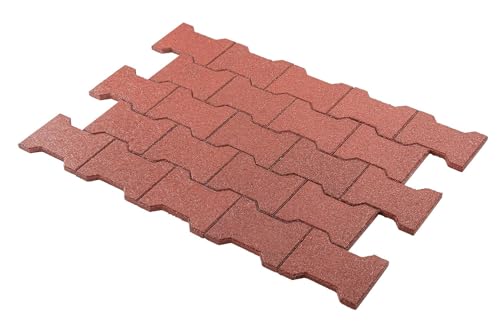 Playsafer Rubber Garden Pavers ¾” Thick Interlocking Safety Tiles for