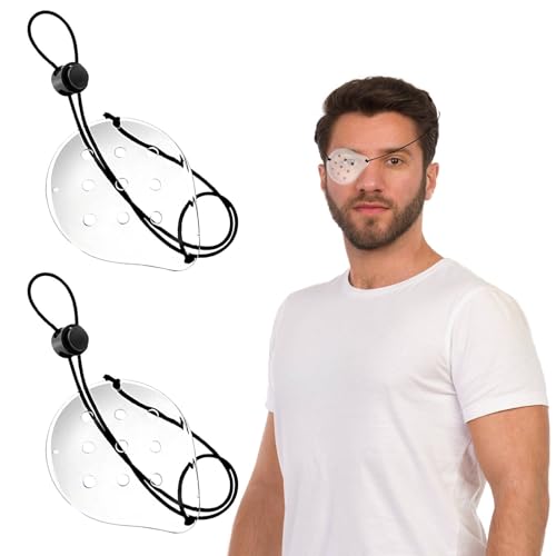Funalix 2 Piezas Protectores para los Ojos de las Operaciones, Parches de Protección Ocular con Ventilación, Correa Ajustable, Transpirables para Adultos y Niños Post-Cirugía