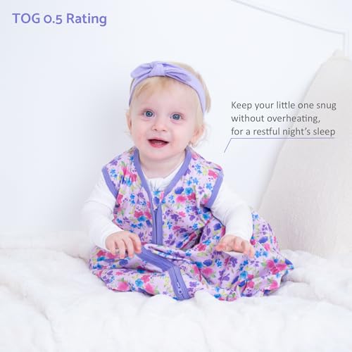 Image of LollyBanks Sleep Sack, 100% Cotton Neutral Baby Sacks, 0.5 TOG Sleep Sacks Lightweight with 2-Way Zipper